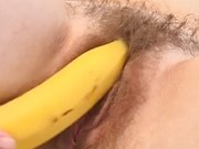 Hairy Mila T sure likes her bananas